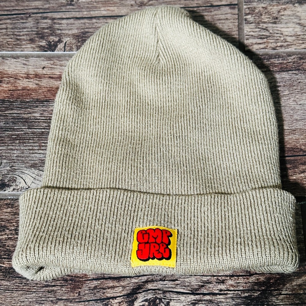 Empyre Drone Graffiti Logo Tan Knit Beanie Winter Hat Cap One Size